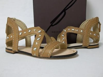 Brian Atwood Size 6 M Angela Brown Leather Gladiator Sandals New Womens Shoes - Image 1 of 4