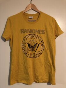 Ramones - Vintage Logo - Yellow Tour Band T-Shirt Size Medium