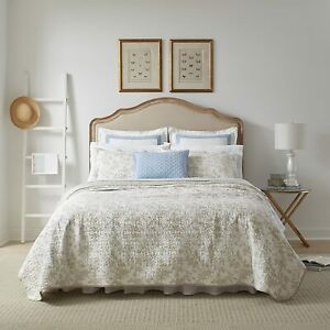 Laura Ashley Home - Amberley Collection - Quilt Set - 100% Cotton, Breathable & 