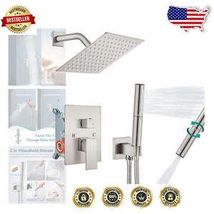 8-Inch High-Pressure Rainfall Shower Fixture with Multifunctional Handheld Spray - Picture 1 of 10