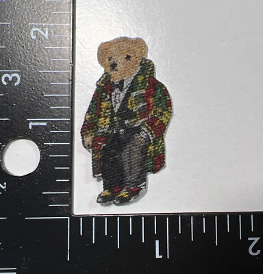 Polo Ralph Lauren custom Tuxedo bear W/ Toggle Coat Iron-on patch 1  3/4” - Image 1 of 3