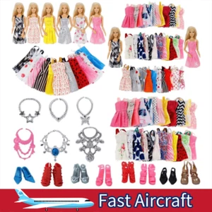 36pcs/Set - 10pcs Barbie* Doll Dresses +10pairs of Shoes and 6pcs jewellery Toy - Picture 1 of 11