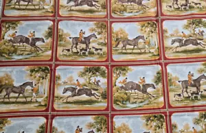 Waverly Fabrics Tally Ho Caballo Caballo Saltador Ecuestre Cazador 48 x 80" / 2.2 Yardas - Imagen 1 de 17