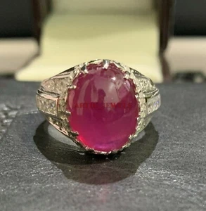 Heizbar Rubin Edelstein Mit 925 Sterlingsilber Ring für Herren #2823 - Bild 1 von 10
