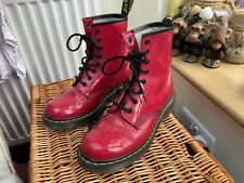 Dr Martens  Red patent Leather Boots Size  Uk 6.