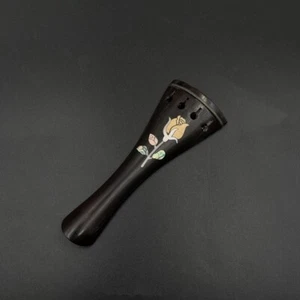 1pcs 4/4 Violin Tailpiece Ebony Wood Violin Accessories Shell Flower Inlay - Picture 1 of 2