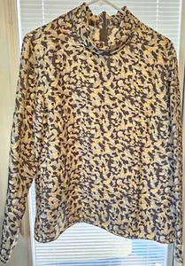 100% Silk Pendleton Long Sleeve Blouse Top Yellow Floral Size 16 Womens  - Picture 1 of 11