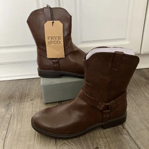 NEW Frye & Co. Men's 13 Brown Otis Flat Heel Motorcycle Harness Boots - Picture 1 of 6