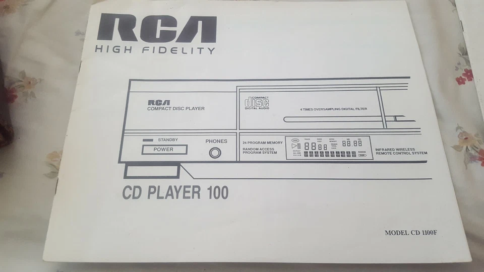 Проигрыватель компакт-дисков высокой точности RCA 100 модель CD 1100F инструкция по эксплуатации - Изображение 1 из 1