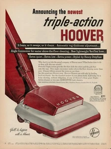 1950 Home Appliance Vacuum Hoover 1950s Vintage Print Ad Rug Floor Cleaning - Picture 1 of 9