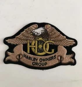 USED Harley Davidson Owners Group HOG Eagle Iron-on Sew-on Jacket Patch 4.75" - Picture 1 of 5
