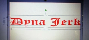 Special order Dyna Jerk 11 decals 1.6" x 13.3" 10 ~Red 1 ~Silver Gray Metallic - Foto 1 di 3