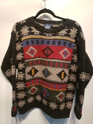 Vintage Woolrich Geometric 100% Wool Sweater Crewneck Mens Size Medium Rare Vtg - Image 1 of 4