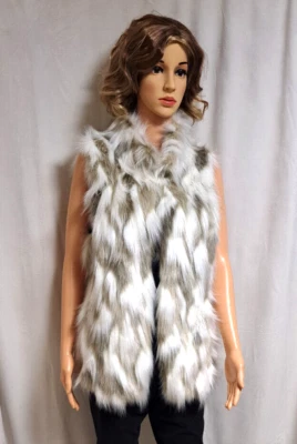 Hermoso chaleco de piel sintética mercado negro de la Casa Blanca nuevo con etiquetas para mujer talla grande precio de venta sugerido por el fabricante $180 Foto 1 de 4