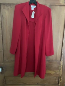 Neu mit Etikett Coldwater Creek rot zweiteiliges Kleid Staubtuch Größe 8 - Bild 1 von 7