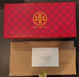 Tory Burch Shoe Box Only Gift Box 12" x 6" x 4.5" Double T Jacquard Slid Stripe - Picture 1 of 6