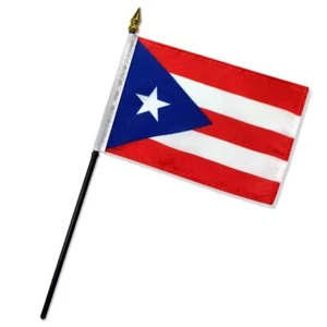 Wholesale Lot of 9 Puerto Rico 12"x18" Handheld Mini Flag w/ Wood Stick - Picture 1 of 1