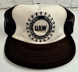 Vintage UAW United Autoworkers Trucker Hat Snapback Adjustable Mesh Cap - Picture 1 of 6