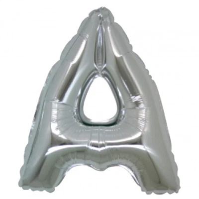 PALLONCINO Pallone LETTERA A ARGENTO in MYLAR foil 21cm - Immagine 1 di 2