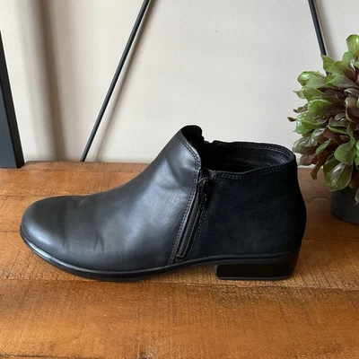 NAOT Helm Mujer Botines EU39 Cuero Negro Gamuza Cremallera Monocromo Minimalista Foto 1 de 4