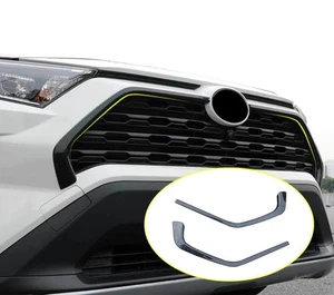 Carbon fiber Front Grille Grill Cover Trim Strips Fit Toyota RAV4 2019-2024 2025 - Picture 1 of 10