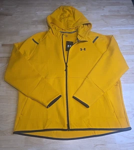 Under Armour Hoodie - Men's XL GOLD UA Unstoppable Full Zip Fleece New - Picture 1 of 6