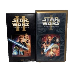 Star Wars VHS Lot: Episode I Phantom Menace & II Attack of the Clones - Picture 1 of 7