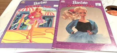 Set of 2 Vintage 90s Barbie Sticker Fun Coloring Books Golden 2135-16 & 2135-94 - Image 1 of 4