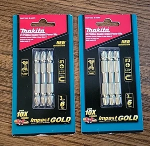 2 Packs Makita Phillips #1 and #3 Double Ended Power Bits B-34970 & 34992 NEW - Picture 1 of 6