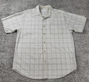 Camisa Columbia para hombre blanca gris negra a cuadros manga corta abotonada talla grande - Imagen 1 de 6