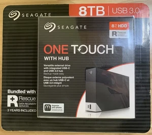 Seagate One Touch Hub 8TB External Desktop Hard Drive USB-C USB 3.0 New In Box - Picture 1 of 2