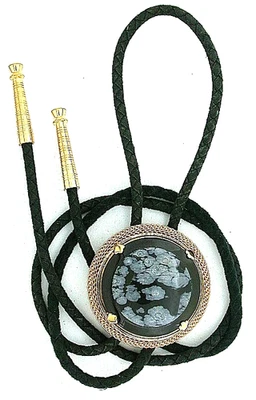 Copo de nieve obsidiana 35 mm cabina personalizada redonda color dorado malla bolo corbata EPBT438/102625 Foto 1 de 2