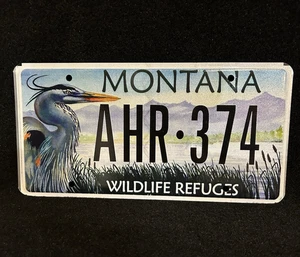 Montana Wildlife Refuges Nummernschild AHR374 abgelaufen Sammlerstück - Bild 1 von 5