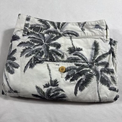 Tommy Bahama Pantalones Cortos Para Hombres 40x9.5 Blanco Gris Floral Chino Palmeras AOP Algodón Foto 1 de 4