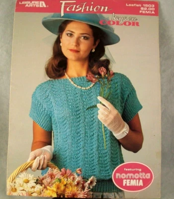 Vintage Leisure Arts Fashion Keys on Color Knit Sweaters Leaflet 1503 - Image 1 of 4