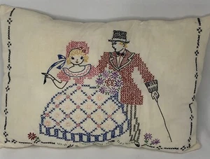 Vintage Kreuzstich dekoratives Kissen - Bild 1 von 7