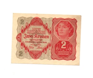 2 KRONEN AUNC BANKNOTE FROM AUSTRIA 1922 PICK-74 - Picture 1 of 2