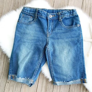 CRAZY8 Girls Cuffed Bermuda Jean Shorts Size 8 - Picture 1 of 3