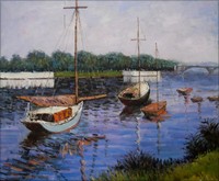 Hand Painted Oil Painting Repro Caillebotte basin at Argenteuil 20x24in
