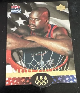 1996-97 Die Cut UD USA Basketball Shaquille Shaq O'Neal SO5 SP Foil Flag RWB - Bild 1 von 2