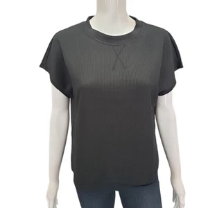 Danskin Womens Everyday Dressy Ribbed Top Small Size Black Summer Casual Shirt - Picture 1 of 10