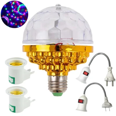RGB Stage Lights With US EU Plug E27 Rotating Light Bulb for Party Holiday Decor - Image 1 of 4