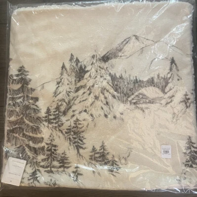 Pottery Barn Rustic Forest Cozy Fleece Pillow Cover-Cabin-Christmas-NWT - Image 1 of 4
