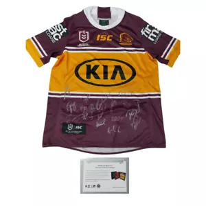 Brisbane Broncos 2020 Signed NRL Official Team Guernsey Framed - Picture 1 of 1