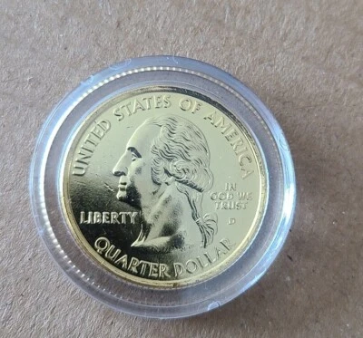 GOLD PLATED 2002-D OHIO U.S. STATE QUARTER - Uncirculated  - Image 1 of 2