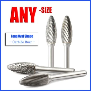 Flame Shape 3/6mm Shank Tungsten Steel Carbide Rotary Burr Die Grinder Bit - Picture 1 of 22