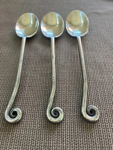 3 Pottery Barn Fiddlehead Teaspoons Black Coiled Handle PBNFID Flatware Hogwarts - Picture 1 of 9