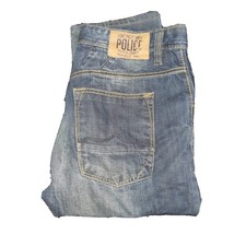 883 Police mens Jeans TEKS Rugby Slim Fit W34 L30 Dark Blue Denim button fly