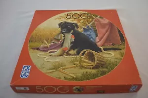 Hanging Out Round Dog Puzzle 500 Pieces Shmid Wild Wings - Picture 1 of 7