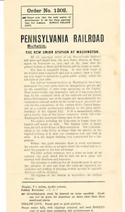 1907 ANTICA PUBBLICITÀ FERROVIA PENNSYLVANIA NUOVA UNION STATION WASHINGTON D.C. - Foto 1 di 2
